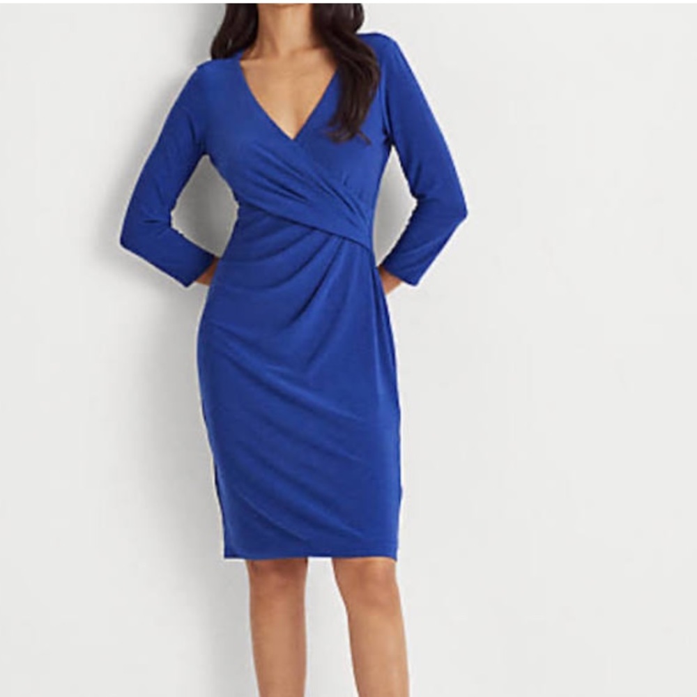 Ralph Lauren blue ruffle dress half sleeve 2